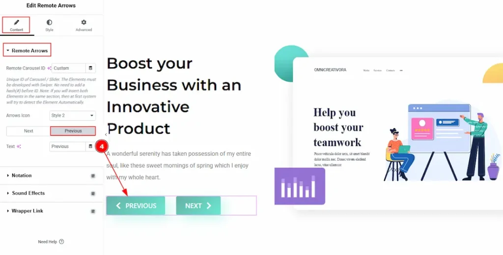 Content Remote arrows 02 - BdThemes