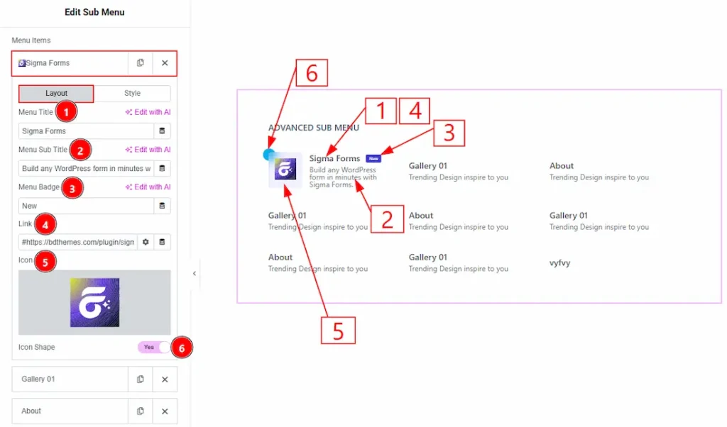 Content Sub Menu Layout - BdThemes