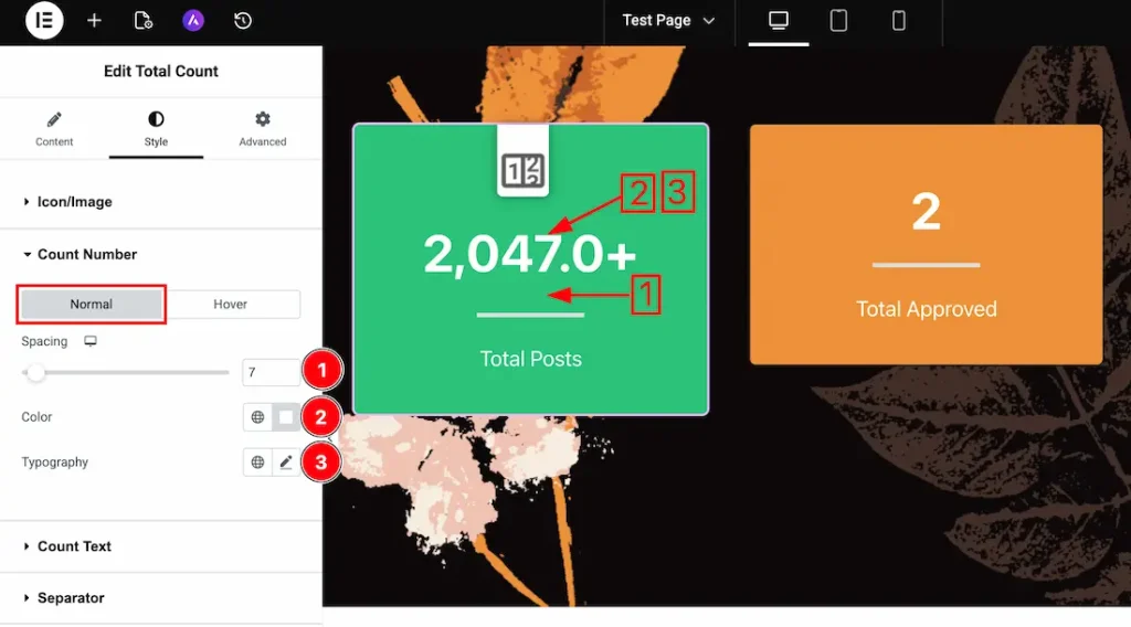 Count Number Section