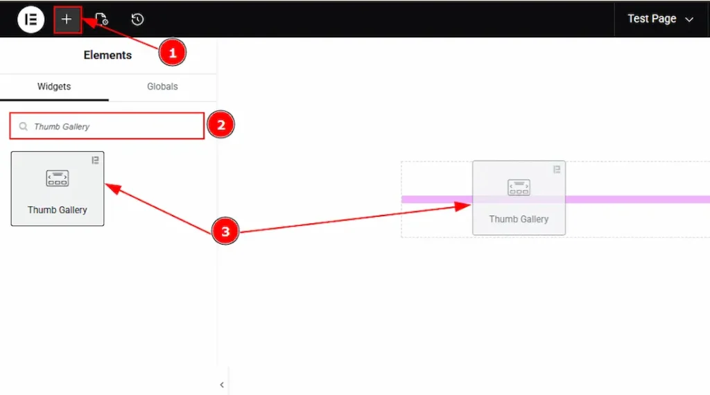 Inserting the Thumb Gallery widget