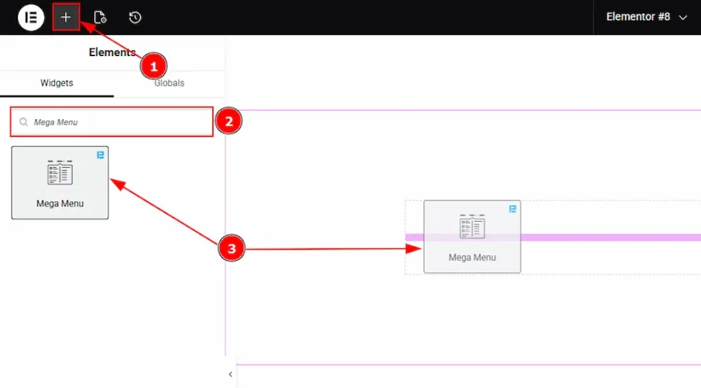 Inserting The Mega Menu Widget