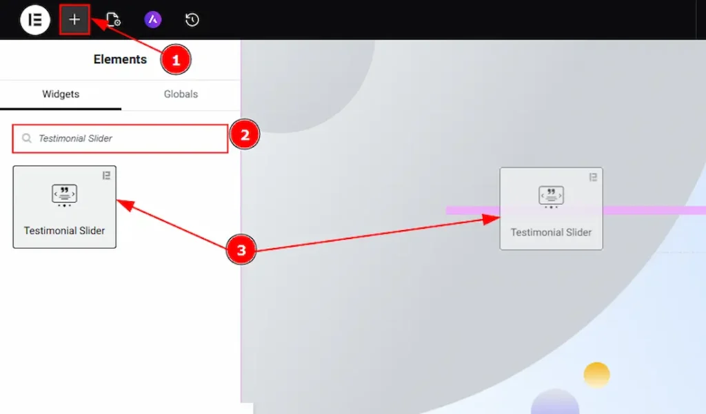 Inserting the Testimonial Slider widget