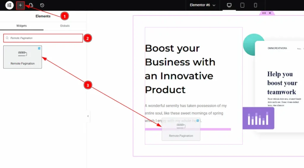 Drag drop the remote pagination widget 1 - BdThemes