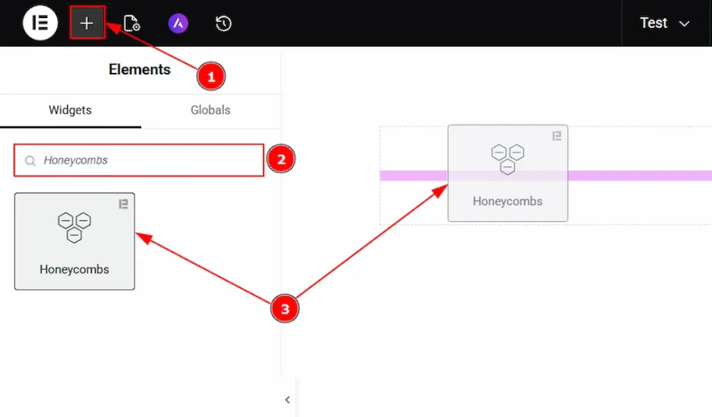 Inserting The Honeycombs Widget