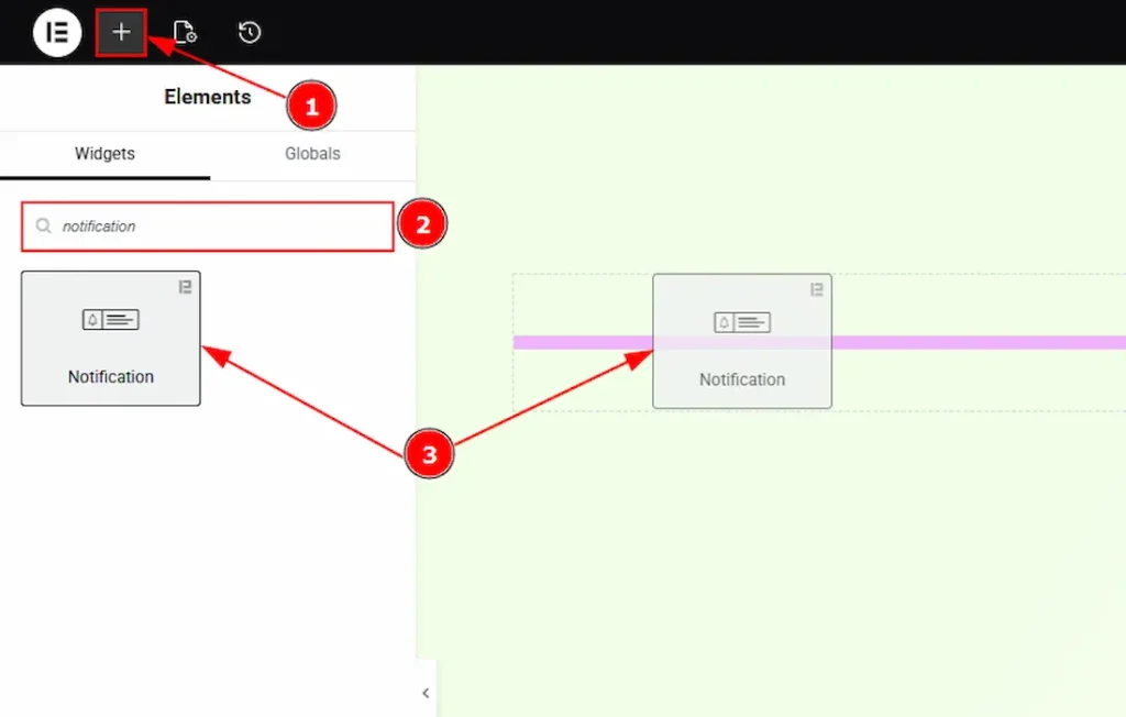 Inserting The Notification Widget
