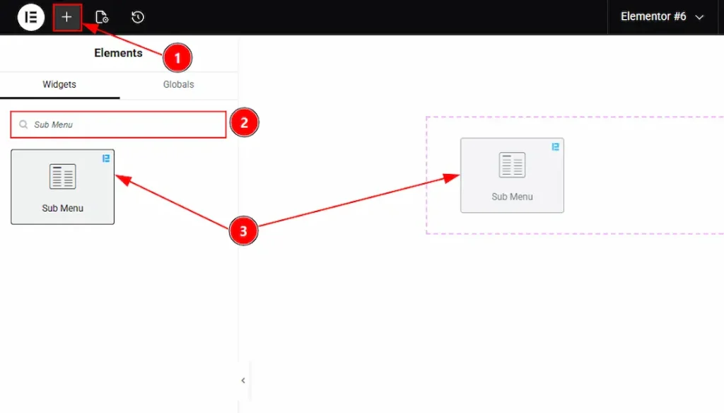 Inserting The Sub Menu Widget