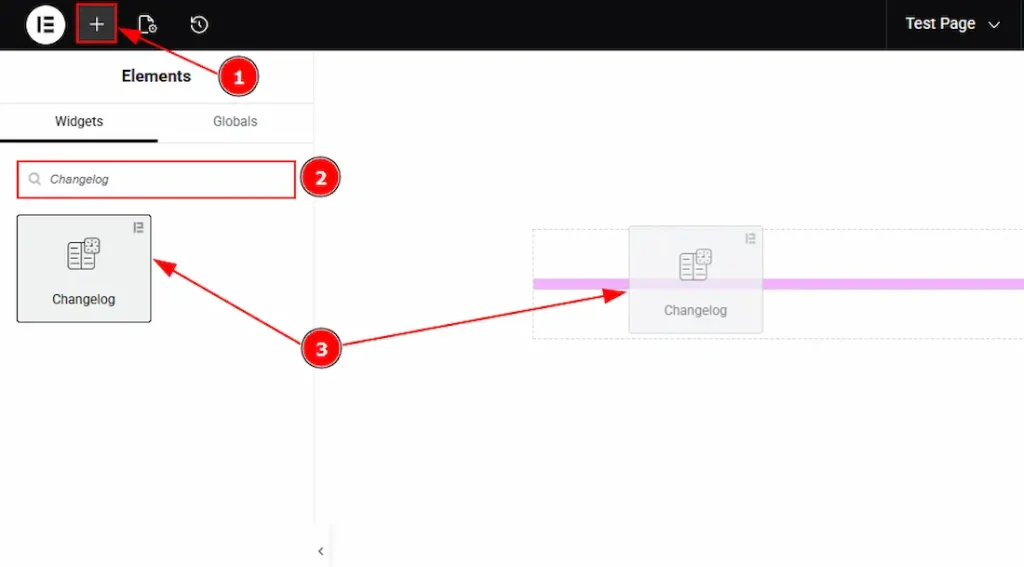 Inserting The Changelog Widget