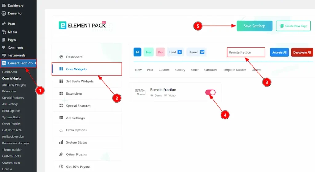 Enable The Remote Fraction Widget