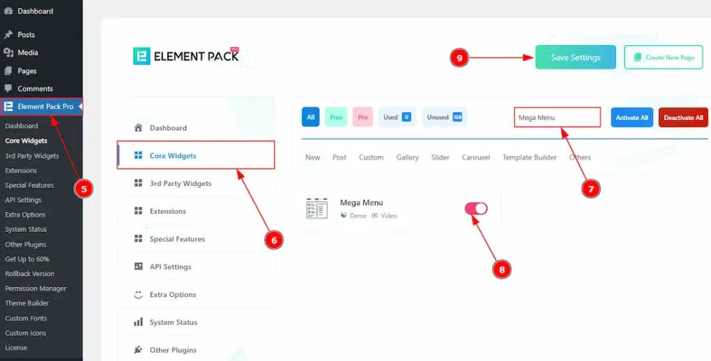 Enable the widget 02 - BdThemes