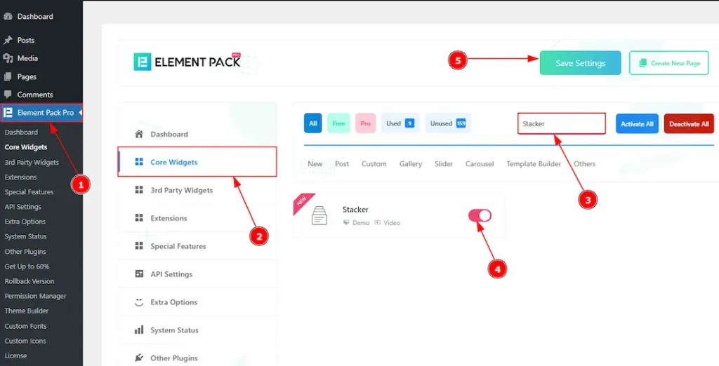 Enable The Stacker Widget