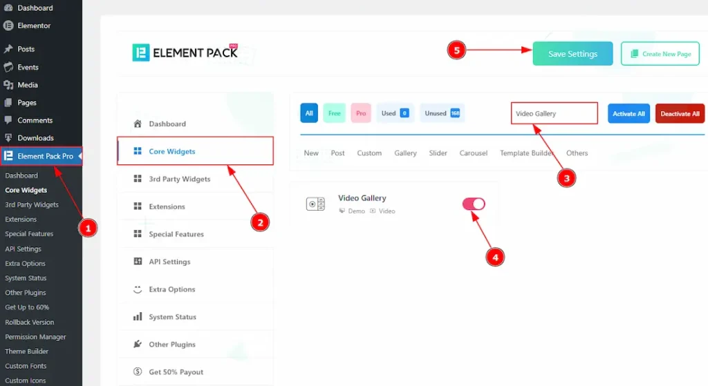 Enable The Video Gallery Widget