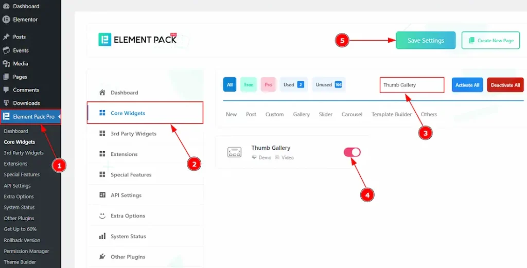 Enable The Thumb Gallery Widget