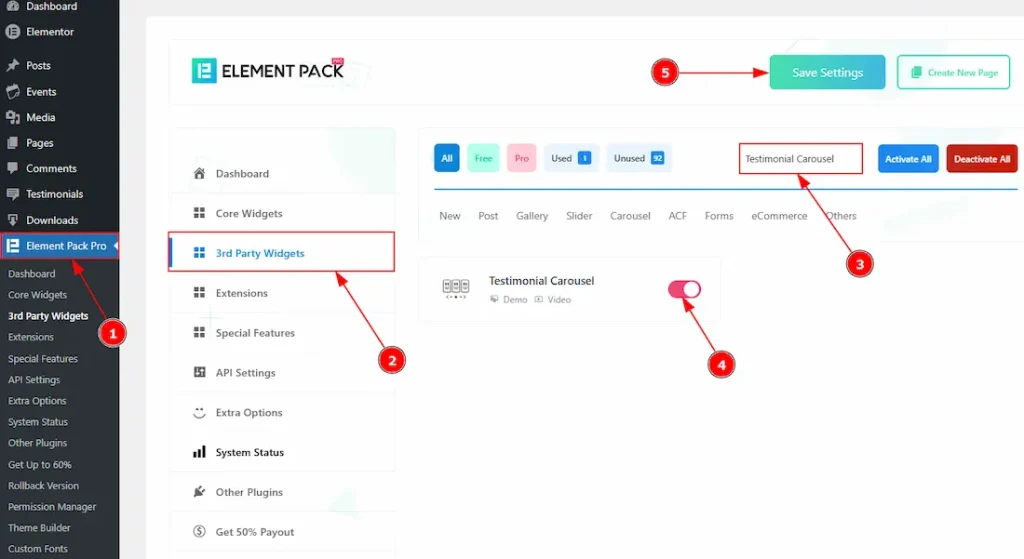 How to use the Testimonial Carousel widget by Element Pack Pro