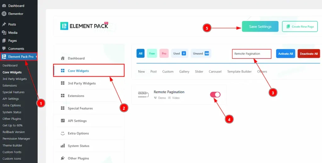 Enable The Remote Pagination Widget
