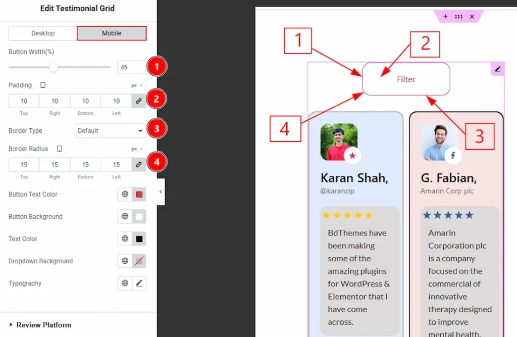 Filter bar Mobile 01 - BdThemes