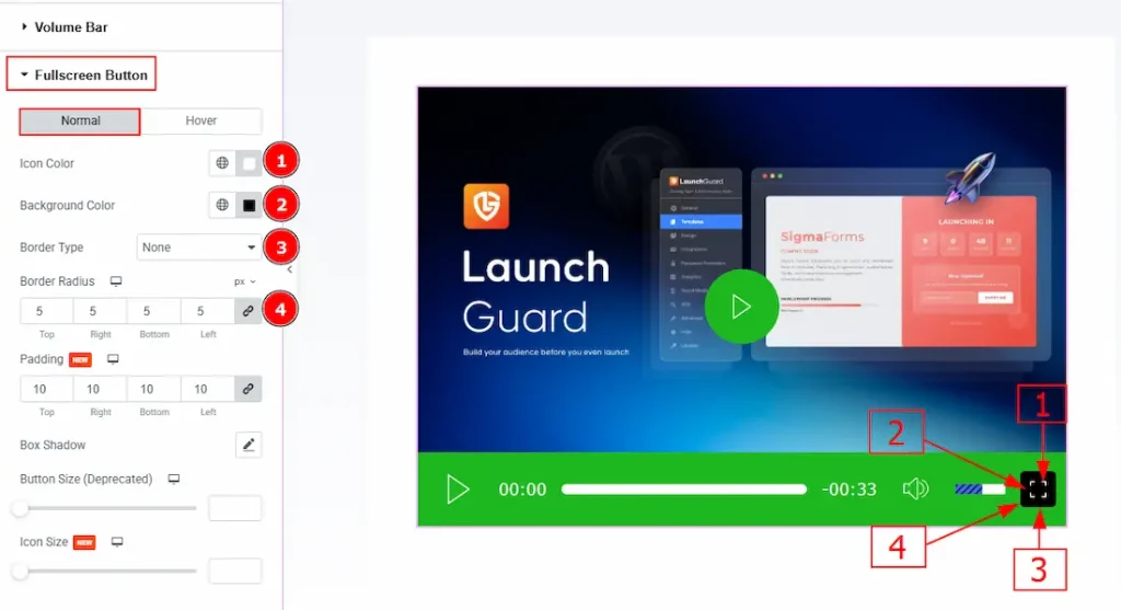 Fullscreen Button Section