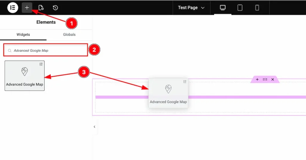 Inserting the Advanced Google Map widget