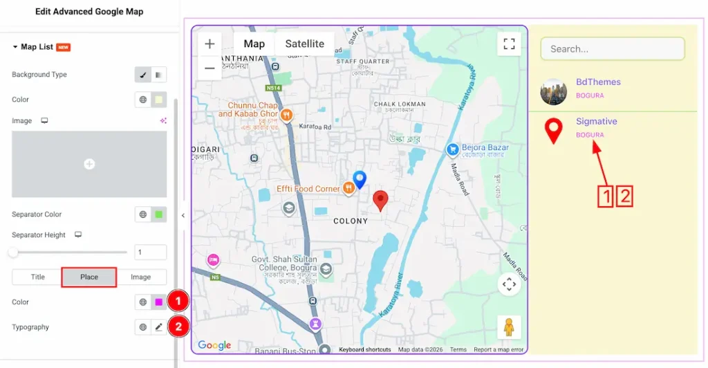 Map Place - BdThemes