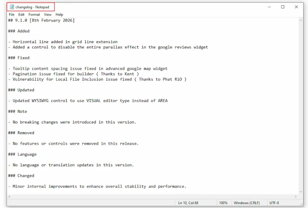How to Create and Get the Changelog File Link