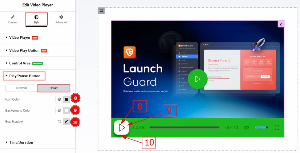 Play Pause Button Hover - BdThemes