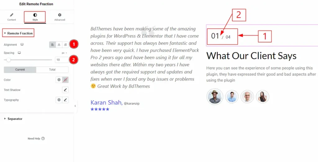 Remote Fraction Section