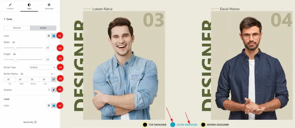 Style Dots Active - BdThemes