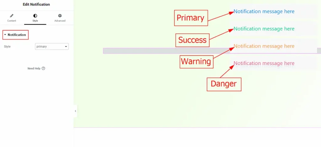 Notification Section