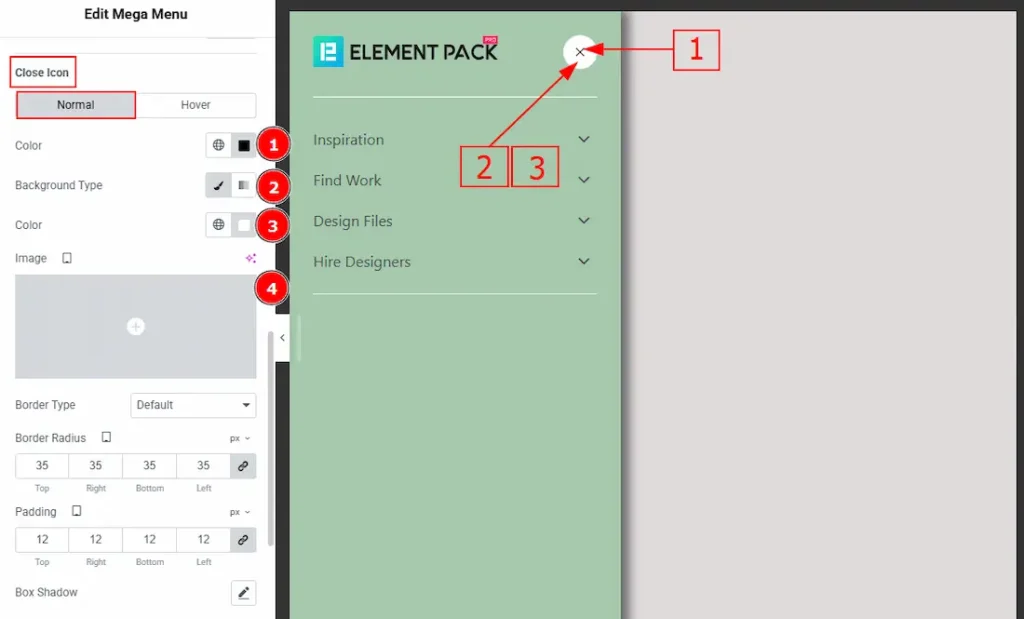 Close Icon Sub Section