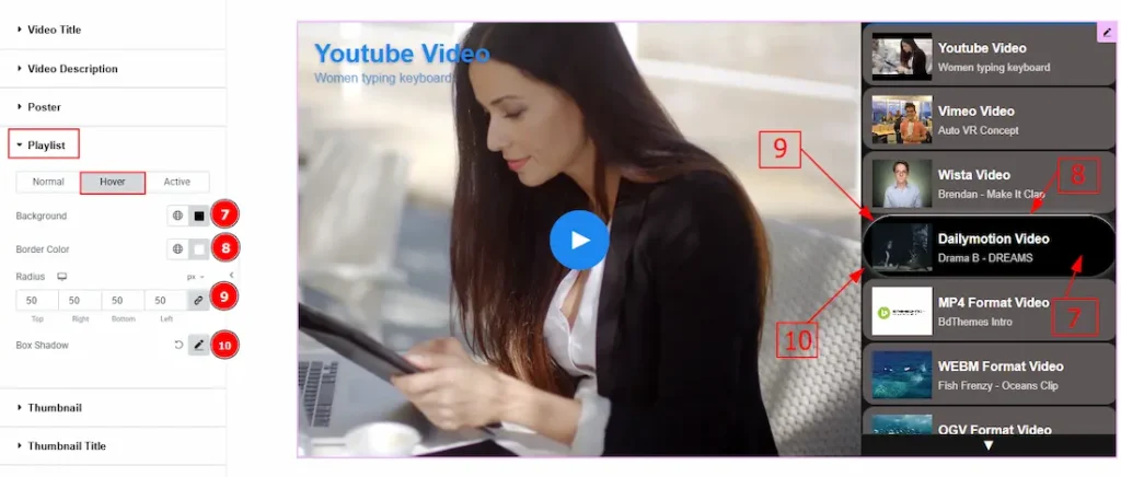 Style Playlist Hover - BdThemes