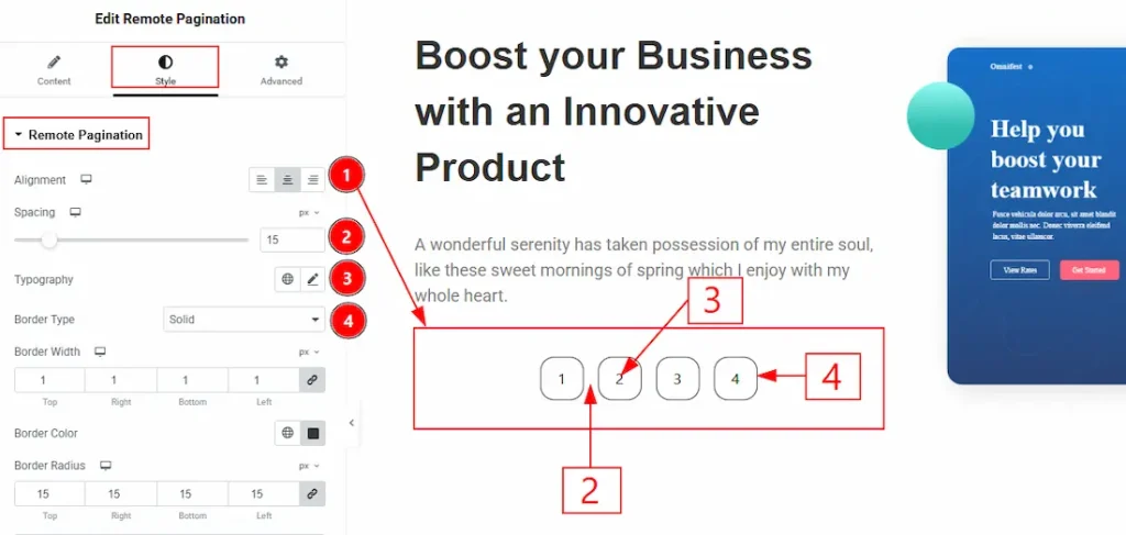 Remote Pagination Section