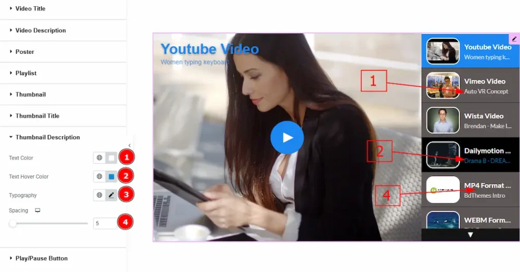 Thumbnail Description Section