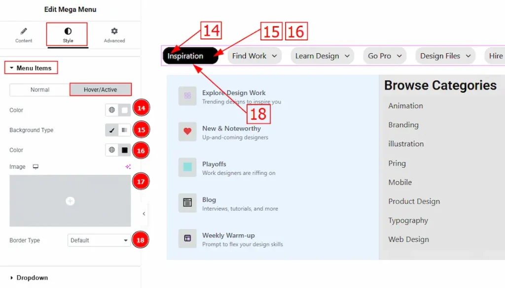 Style menu items Hover - BdThemes