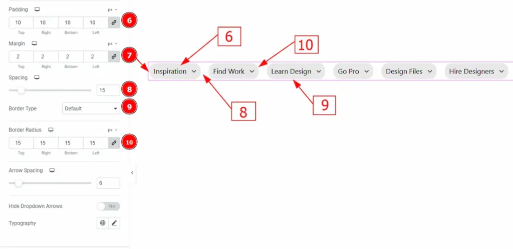 Style menu items Normal 02 - BdThemes