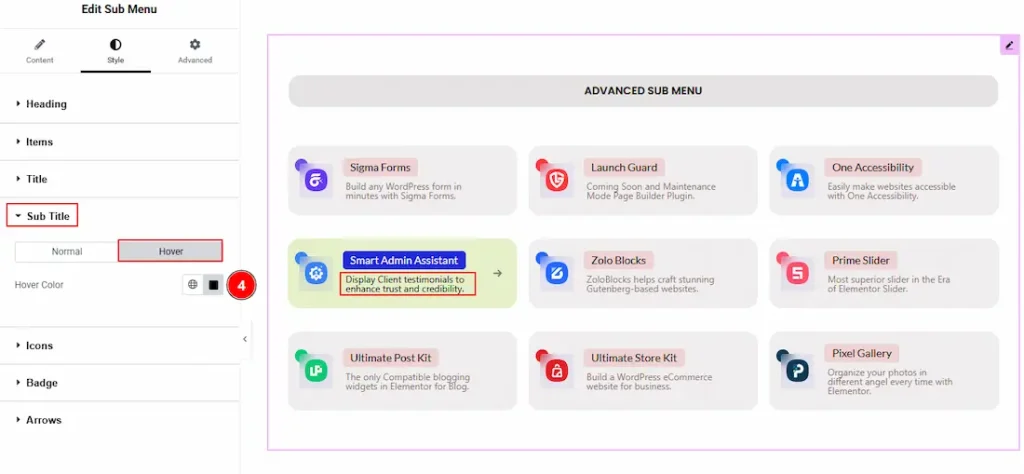 Sub Title Hover - BdThemes