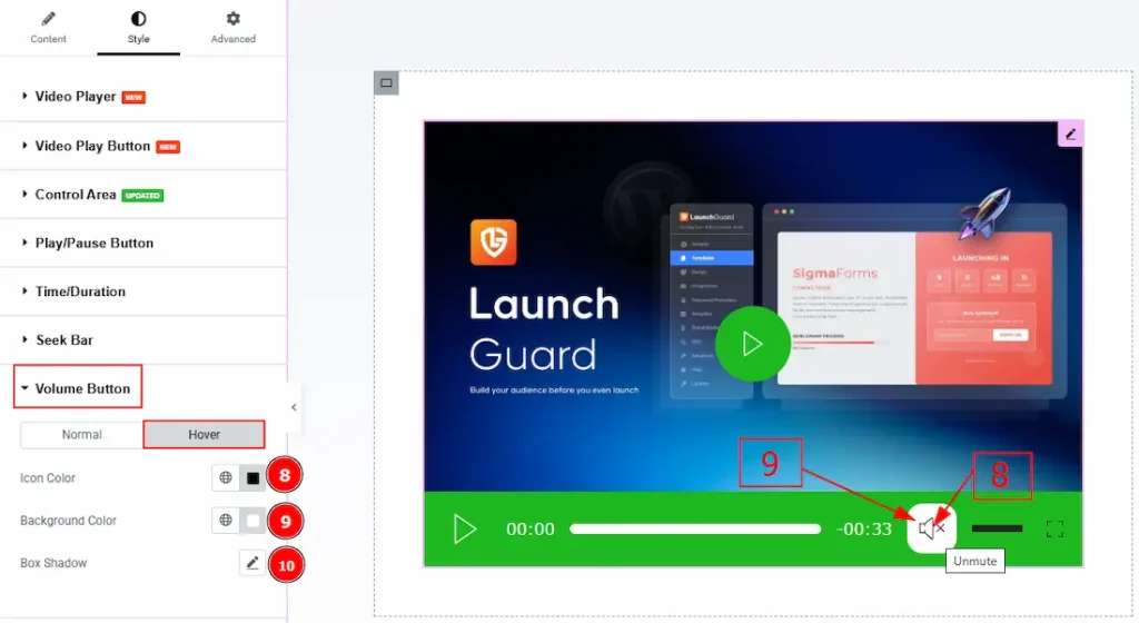 Volume Button Hover - BdThemes