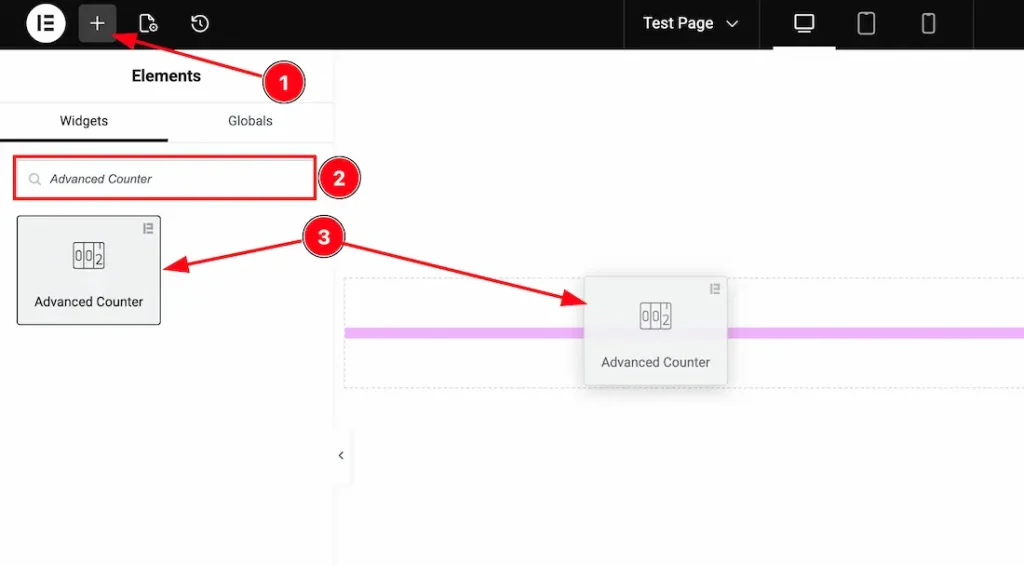 Inserting The Advanced Counter Widget
