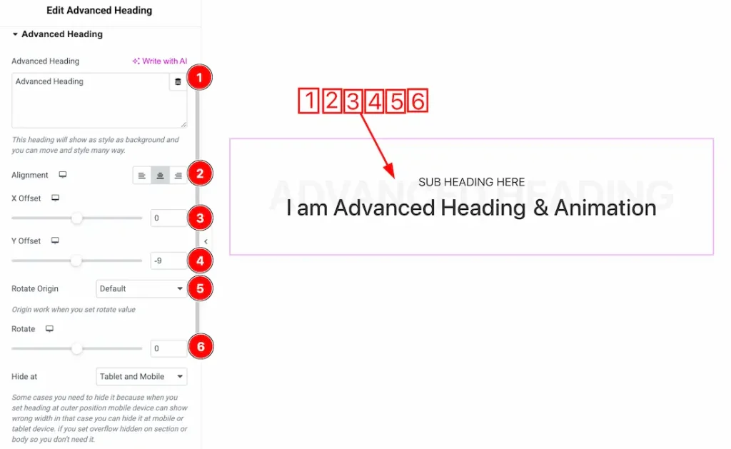 Advanced Heading Section