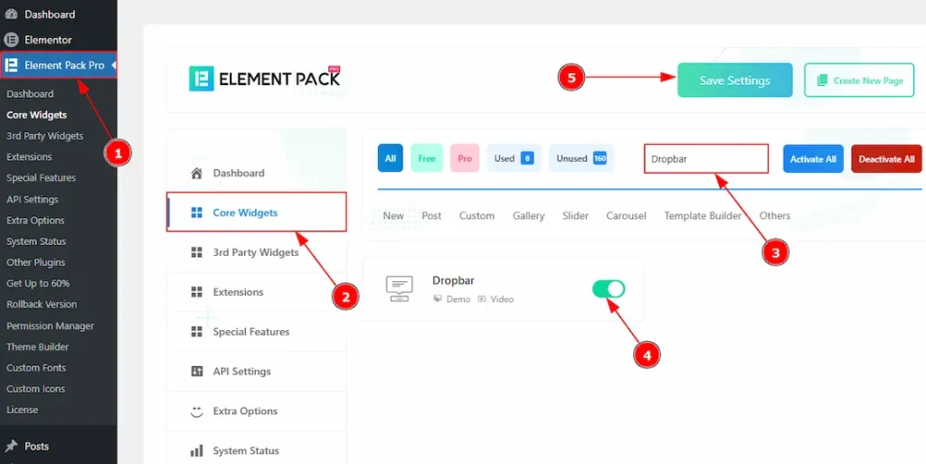 How To Use The Dropbar Widget By Element Pack Pro