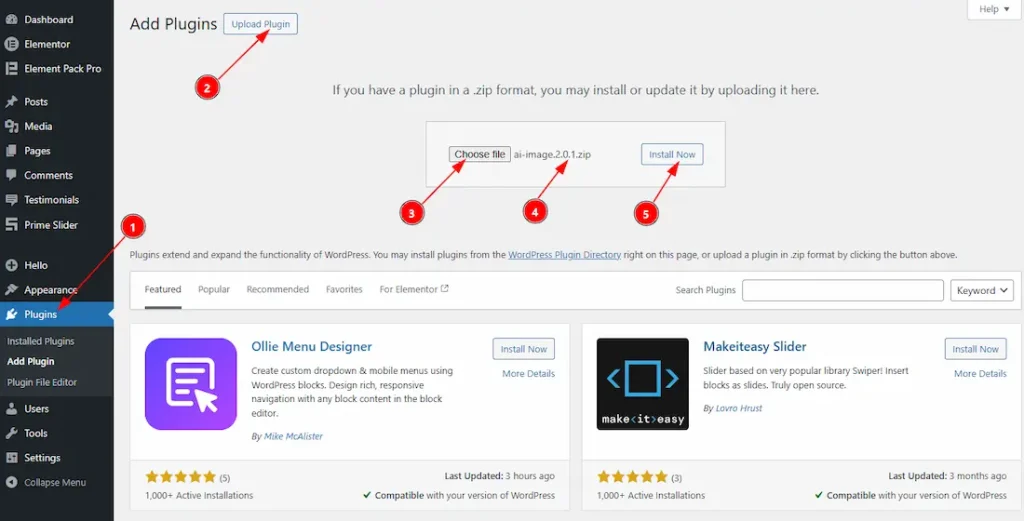 Install and Activate Instant Image Generator Plugin