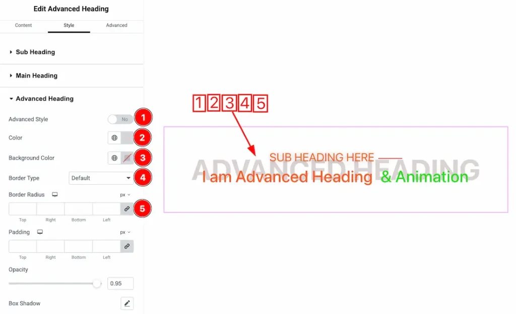 Advanced Heading Section