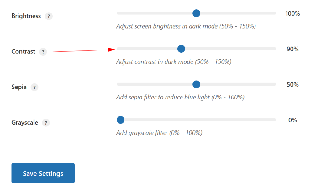 Contrast (50% – 150%)