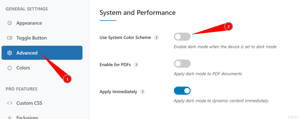 Activate System Color Scheme Detection