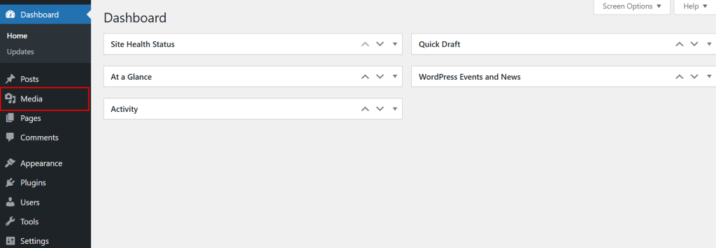 Access the Media Library in WordPress from admin sidebar
