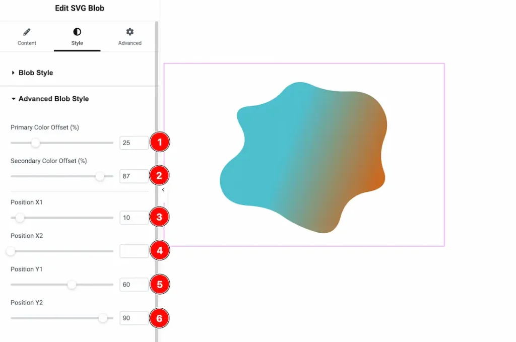 Advanced Blob Style Section