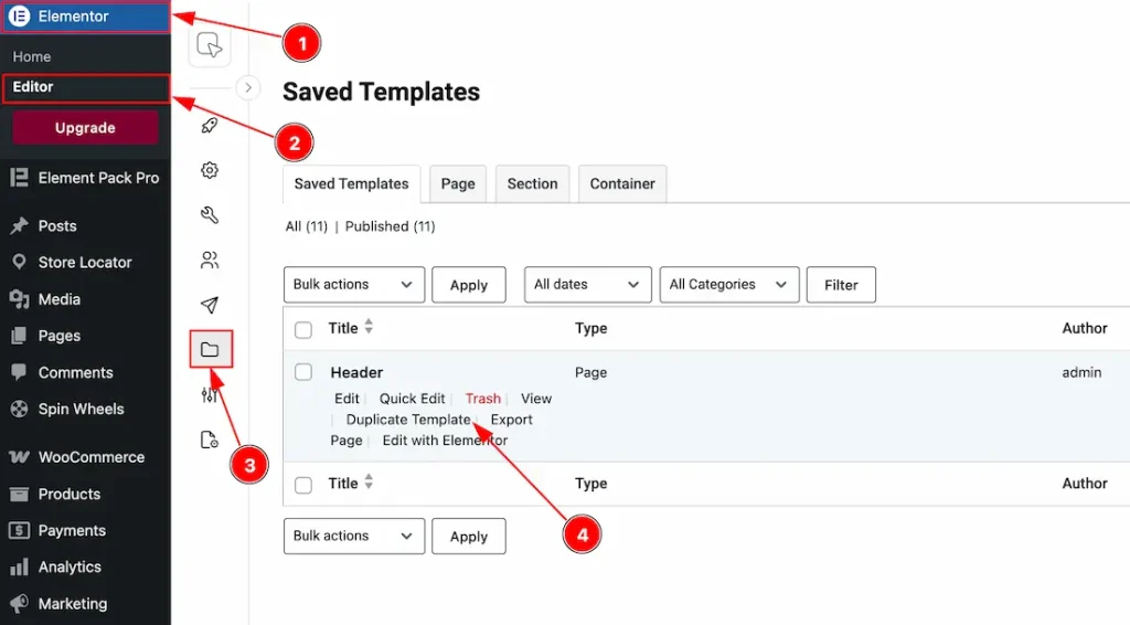 Visual preview of the Templates Tab