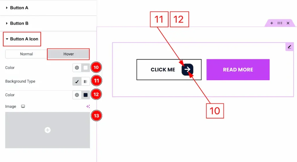 Button A Icon Hover - BdThemes