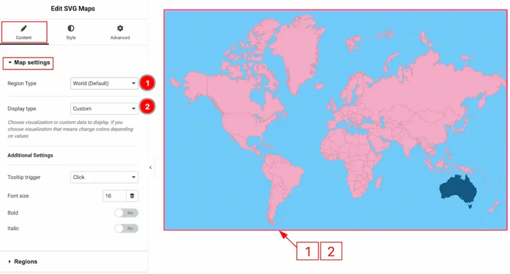Map Settings Section