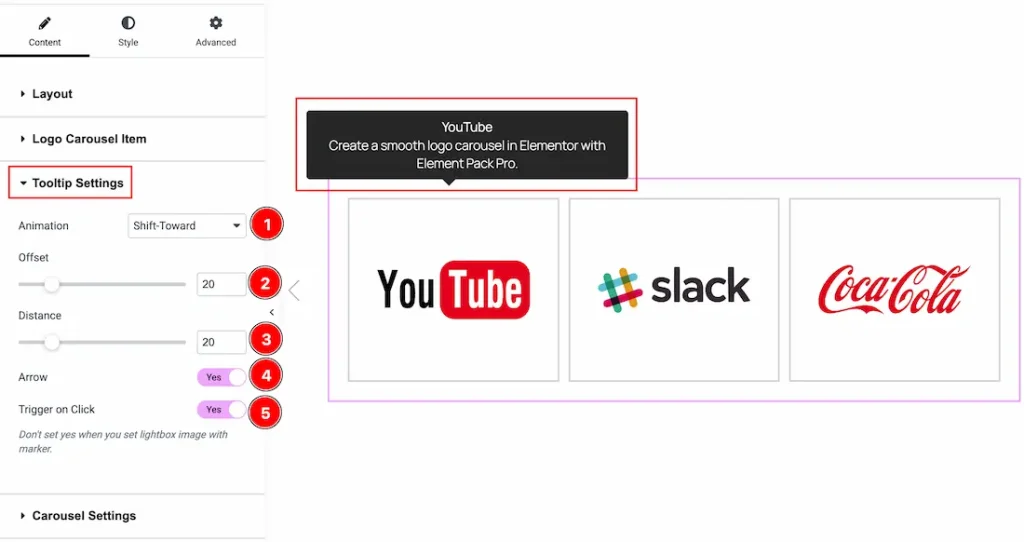 Tooltip Settings Section