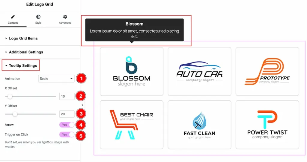 Tooltip Settings Section
