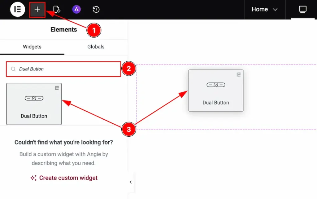 Inserting The Dual Button Widget